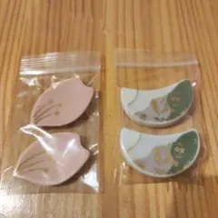 未使用保管✨美濃焼 庫山窯 金彩扇桜 箸置き✨さくら 春 箸置 箸おき
