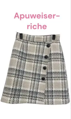 Apuweiser-riche チェック柄とピンクのリバーシブルスカート