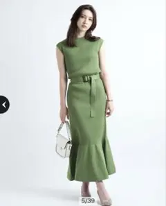 マイストラーダ⭐︎リブ編みノースリーブワンピース グリーン