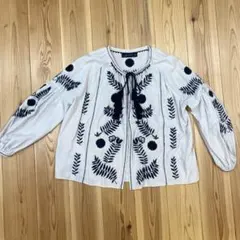 ZARA WOMAN 刺繍ブラウス Lサイズ
