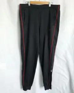 90s NIKE ナイキライン パンツ　ジョガーパンツ　ジャージパンツ 黒 赤