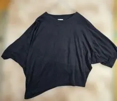 ジーユー オーバーサイズ 黒 半袖 Tシャツ ポインテーT