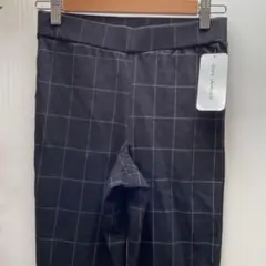 タグ付き新品 チェック柄 カジュアルパンツ ウエストゴム М〜L コットン混合