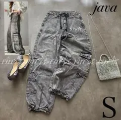 java ジャバ　ドロスト　カーゴ　デニムパンツ　ヴィンテージ　ブラック　S
