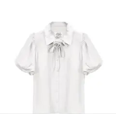 Rose choker satin puff blouse