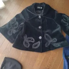 Nu & Chic ブラック ポンチョ・ケープコート