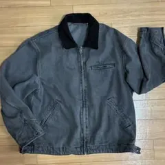 【人気】GU ウォッシュドワークジャケット 襟コーデュロイ グレー L（完売品）
