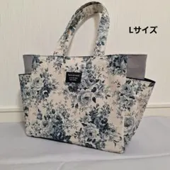 本日限定！アンティークローズ柄サイドポケットトートバッグLサイズ