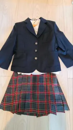 130女児入学式 チェック柄 スーツ