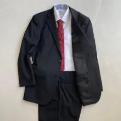 【美品】トップバリュ　大きい　XL　AB7 紺　ストライプ　スーツ　薄手