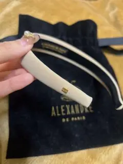 ALEXANDRE DE PARIS ベージュ ヘアバンド