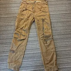 【ラルフローレン】カーゴパンツ ギミック ボタン ブラウン Y2K ミリタリー ラルフローレン】カーゴパンツ ギミック ボタン ブラウン Y2K