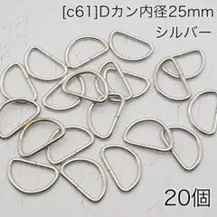 ［c61］ 20個 Dカン 内径25mm シルバー　ナスカン　リュックカン