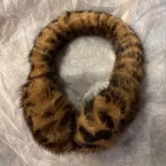 ヒョウ柄ファー耳あて・イヤーマフ