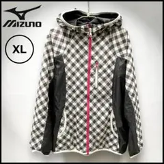 【Mizuno】ミズノ/ 美シルエット・チェック柄 ウィンドブレーカー/XL