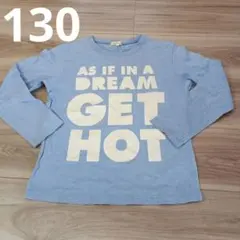 3can4on 長袖カットソー 130 ブルー ロゴ