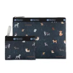 BAILA 4月号付録 LeSportsac 犬柄ポーチ 2点セット