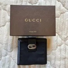 GUCCI グッチ 二つ折り財布 ブラック レザー メンズ レディース　箱付きのサムネイル