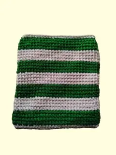 ファスナー付きポーチ かぎ編み アフガン編み