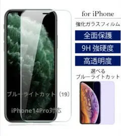 iPhone保護フィルム 光沢仕様⭐️ブルーライトカットIP14pro⭐️2枚