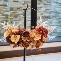 造花ウェディングブーケ オレンジ系