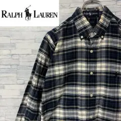 ラルフローレン Ralph Lauren 長袖 BDシャツ 刺繍ロゴ チェックL