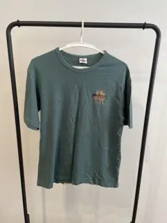 HOOK Tシャツ 猫と魚 プリント グリーン L