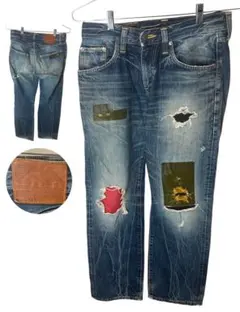 グッドデザインEDWIN USEDダメージリメイク加工デニムパンツ ジーンズ 