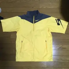 NIKE ゴルフ　イエロー　Mサイズ　ジップアップ　半袖
