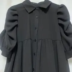 【10.17処分】ティアード 黒 ワンピース
