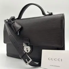 【美品】グッチ 2way ハンドバッグ フラップ レザー ブラウン 斜め掛け