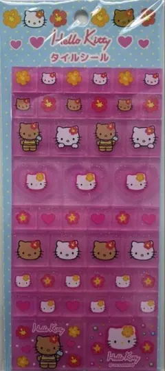 新品 ハローキティ タイルシール ハイビスカス 日焼け