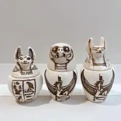 エジプト　カノプス　壺　3点セット