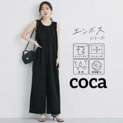 k1099 coca エンボスノースリーブオールインワン ブラック