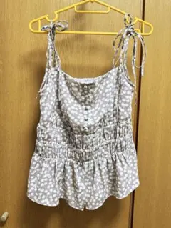 Her lip to Cherry Pattern Strap Top - メルカリ