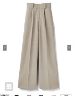 GRL　センタープレスワイドタックロングパンツ　XS　新品未使用タグ付き