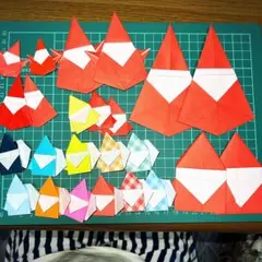 【ハンドメイド】折り紙 サンタクロース 24人 セット クリスマス 壁面飾り