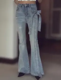 PELLICULE ❤︎ ribbon brilliant denim - メルカリ