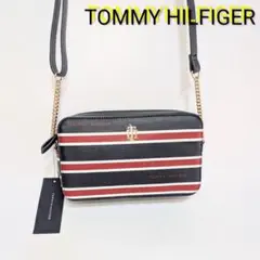 TOMMY HILFIGER ショルダーバッグ　トリコロールストライプ柄