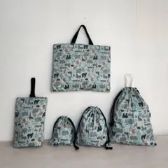 動物柄トートバッグと巾着袋セット