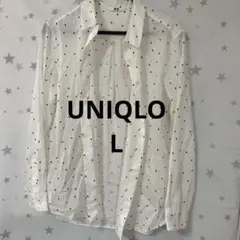 UNIQLO ユニクロ　水玉　モノトーン　ドット　L