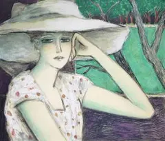 真作保証】カシニョール「夏の散歩」リトグラフ 直筆サイン 版画 絵画