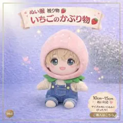 10cm ぬい服 着せ替え ぬいぐるみ 被り物 ピンク いちご 可愛いマスコットのサムネイル
