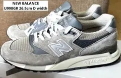新品◎公式購入NEW BALANCE U998GR 26.5cm D幅 グレー