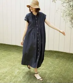 サニーレーベル デニムピンタックヨークフレンチワンピース