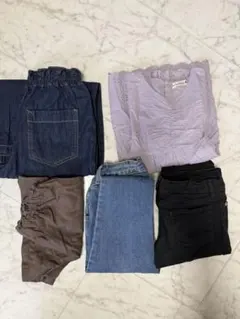 キッズ130cm 洋服5枚詰合せ (パンツ4枚、シャツ1枚)のサムネイル