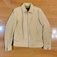 ナノユニバース　ベージュ スエード ライダースジャケット