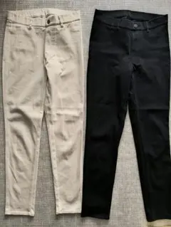 スキニーパンツ ブラック オフホワイト　2色セット Mサイズ　ユニクロ