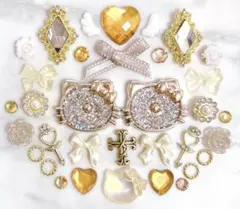 ネイルパーツ デコパーツ まとめ売り ゴールド ラメ キラキラ ストーン 314