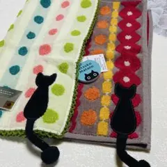 マタノアツコ（タオルハンカチ）ネコしっぽ付きデザイン【未使用2枚セット】のサムネイル